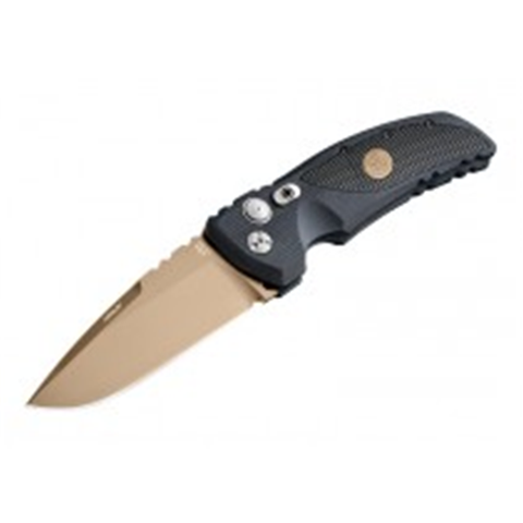 Ex-a01 3.5  Sig Emperor Scorpion Automatic Folder Drop Point Blade Fde Pvd G-10 Frame - Solid Black - Fde Sig Medallion