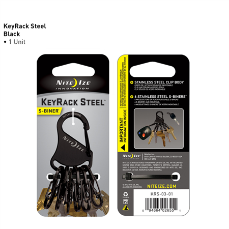 Keyrack Steel S-biner - Black