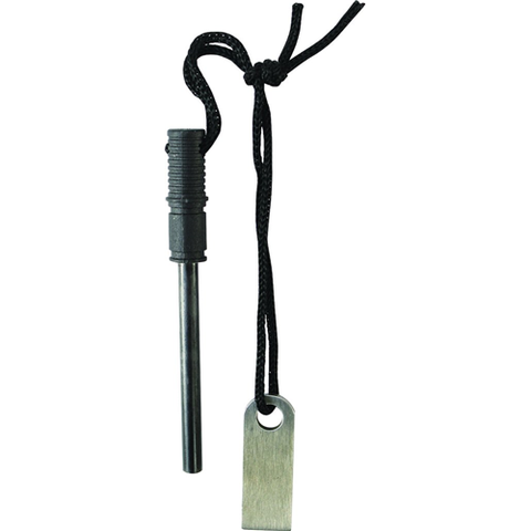 Schrade Large Ferro Rod With Striker Plate And Lanyard