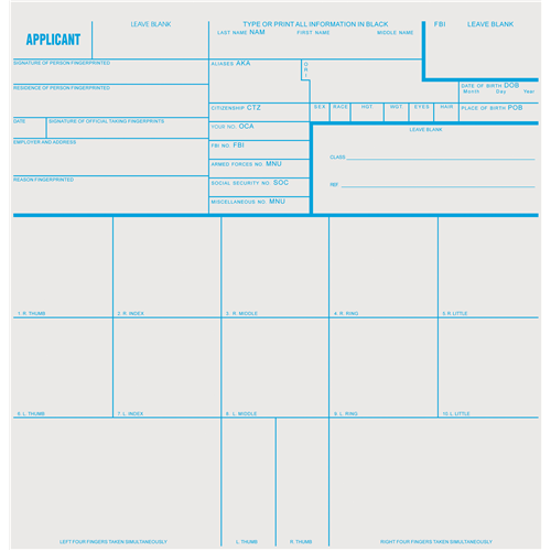 Applicant Record Cards